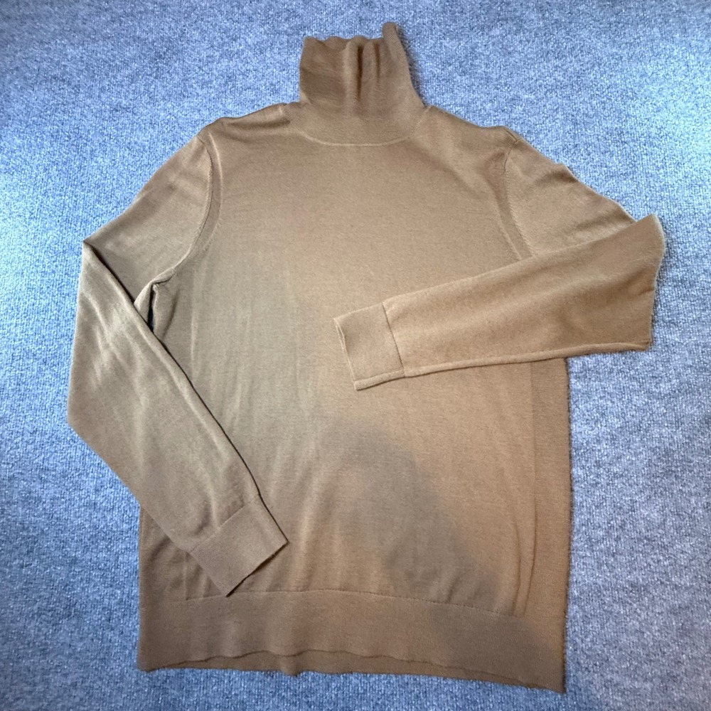 Express Merino Wool Blend Turtleneck Sweater Camel Brown XL 003985480